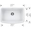 Valea SILGRANIT 27" Single Bowl Undermount Kitchen Sink (White)