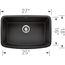 Valea SILGRANIT 27" Single Bowl Undermount Kitchen Sink - Anthracite, 442552