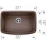 Valea SILGRANIT 27" Single Bowl Undermount Kitchen Sink - Café, 442555