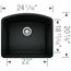Diamond SILGRANIT 24" Single Bowl Undermount Kitchen Sink - Coal Black, 442906