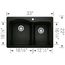 Diamond SILGRANIT 33" 60/40 Double Bowl Dual Mount Kitchen Sink - Coal Black, 442908
