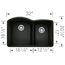 Diamond SILGRANIT 32" 60/40 Double Bowl Undermount Kitchen Sink - Coal Black, 442909