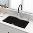 Diamond SILGRANIT 32" 60/40 Double Bowl Undermount Kitchen Sink with Low Divide - Coal Black, 442910