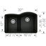 Diamond SILGRANIT 32" 40/60 Reverse Double Bowl Undermount Kitchen Sink with Low Divide - Coal Black, 442911