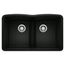 Diamond 32" x 19-3/8" Equal Double Bowl Sink w/ Low Divide (Coal Black)