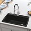 Diamond SILGRANIT 33.5" Super Single Dual Mount Kitchen Sink - Coal Black, 442917