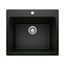 Liven SILGRANIT 25" Single Bowl Dual Mount Laundry Sink (Coal Black)
