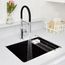 Liven SILGRANIT 25" Single Bowl Dual Mount Laundry Sink (Coal Black)