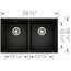 Precis SILGRANIT 29" 50/50 Double Bowl Undermount Kitchen Sink - Coal Black, 442927
