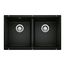 Precis SILGRANIT 29" 50/50 Double Bowl Undermount Kitchen Sink - Coal Black, 442927