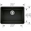 Precis SILGRANIT 25" ADA Single Bowl Undermount Kitchen Sink - Coal Black, 442929
