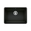 Precis SILGRANIT 25" ADA Single Bowl Undermount Kitchen Sink - Coal Black, 442929