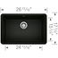 Precis SILGRANIT 27" Single Bowl Undermount Kitchen Sink (Coal Black)