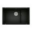 Precis Cascade SILGRANIT 29" Single Bowl Undermount Kitchen Sink with Colander - Coal Black, 442934