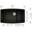 Performa Cascade SILGRANIT 32" Single Bowl Undermount Kitchen Sink with Colander - Coal Black, 442936