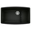 Performa Cascade SILGRANIT 32" Single Bowl Undermount Kitchen Sink with Colander - Coal Black, 442936
