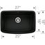Valea SILGRANIT 27" Single Bowl Undermount Kitchen Sink - Coal Black, 442941