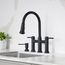 Empressa Pull-Down Dual-Spray Bridge Faucet - Matte Black, 443024, 443024-BLANCO