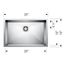 Quatrus R0 28" Single Bowl Undermount Stainless Steel Kitchen Sink, 443048