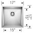 Quatrus R0 17" Stainless Steel Undermount Bar Sink