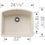 Diamond SILGRANIT 24" Single Bowl Undermount Kitchen Sink - Soft White, 443061