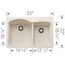 Diamond SILGRANIT 33" 60/40 Double Bowl Dual Mount Kitchen Sink - Soft White, 443063