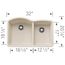 Diamond SILGRANIT 32" 60/40 Double Bowl Undermount Kitchen Sink - Soft White, 443064