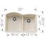 Diamond SILGRANIT 32" 60/40 Double Bowl Undermount Kitchen Sink with Low Divide - Soft White, 443065