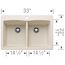Diamond SILGRANIT 33" 50/50 Double Bowl Dual Mount Kitchen Sink - Soft White, 443067