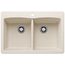 Diamond SILGRANIT 33" 50/50 Double Bowl Dual Mount Kitchen Sink - Soft White, 443067