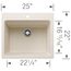 Liven SILGRANIT 25" Single Bowl Dual Mount Laundry Sink (Soft White)