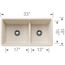 Precis SILGRANIT 33" 60/40 Reversible Double Bowl Undermount Kitchen Sink with Low Divide - Soft White, 443080