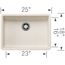 Precis SILGRANIT 25" ADA Single Bowl Undermount Kitchen Sink - Soft White, 443082