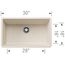 Precis SILGRANIT 30" Single Bowl Undermount Kitchen Sink - Soft White, 443083