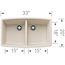 Performa SILGRANIT 33" 50/50 Double Bowl Undermount Kitchen Sink - Soft White, 443086