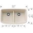 Valea SILGRANIT 32" 50/50 Double Bowl Undermount Kitchen Sink with Low Divide - Soft White, 443089