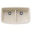 Valea SILGRANIT 32" 50/50 Double Bowl Undermount Kitchen Sink with Low Divide - Soft White, 443089