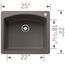 Diamond SILGRANIT 25" Single Bowl Dual Mount Kitchen Sink - Volcano Gray, 443097