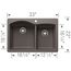 Diamond SILGRANIT 33" 60/40 Double Bowl Dual Mount Kitchen Sink - Volcano Gray, 443100