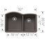 Diamond SILGRANIT 32" 60/40 Double Bowl Undermount Kitchen Sink - Volcano Gray, 443101