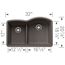 Diamond SILGRANIT 32" 40/60 Reverse Double Bowl Undermount Kitchen Sink with Low Divide - Volcano Gray, 443103