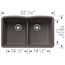 Diamond SILGRANIT 32" 50/50 Double Bowl Undermount Kitchen Sink with Low Divide - Volcano Gray, 443106