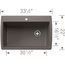 Diamond SILGRANIT 33.5" Super Single Dual Mount Kitchen Sink - Volcano Gray, 443109