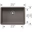 Precis SILGRANIT 25" ADA Single Bowl Undermount Kitchen Sink - Volcano Gray, 443119