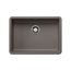 Precis SILGRANIT 25" ADA Single Bowl Undermount Kitchen Sink - Volcano Gray, 443119