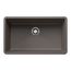 Precis SILGRANIT 32" Super Single Undermount Kitchen Sink - Volcano Gray, 443121