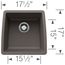 Performa SILGRANIT 17" Undermount Bar Sink - Volcano Gray, 443124