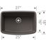 Valea SILGRANIT 27" Single Bowl Undermount Kitchen Sink - Volcano Gray, 443127