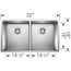 Quatrus R15 32" 50/50 Double Bowl Undermount Stainless Steel Kitchen Sink, 443149