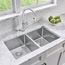 Quatrus R15 32" 50/50 Double Bowl Undermount Stainless Steel Kitchen Sink, 443149